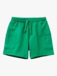 Benetton Kids' Drawstring Bermuda Jogger Shorts, Intense Green