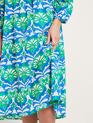 Monsoon Leona Printed Midi Dress, Green