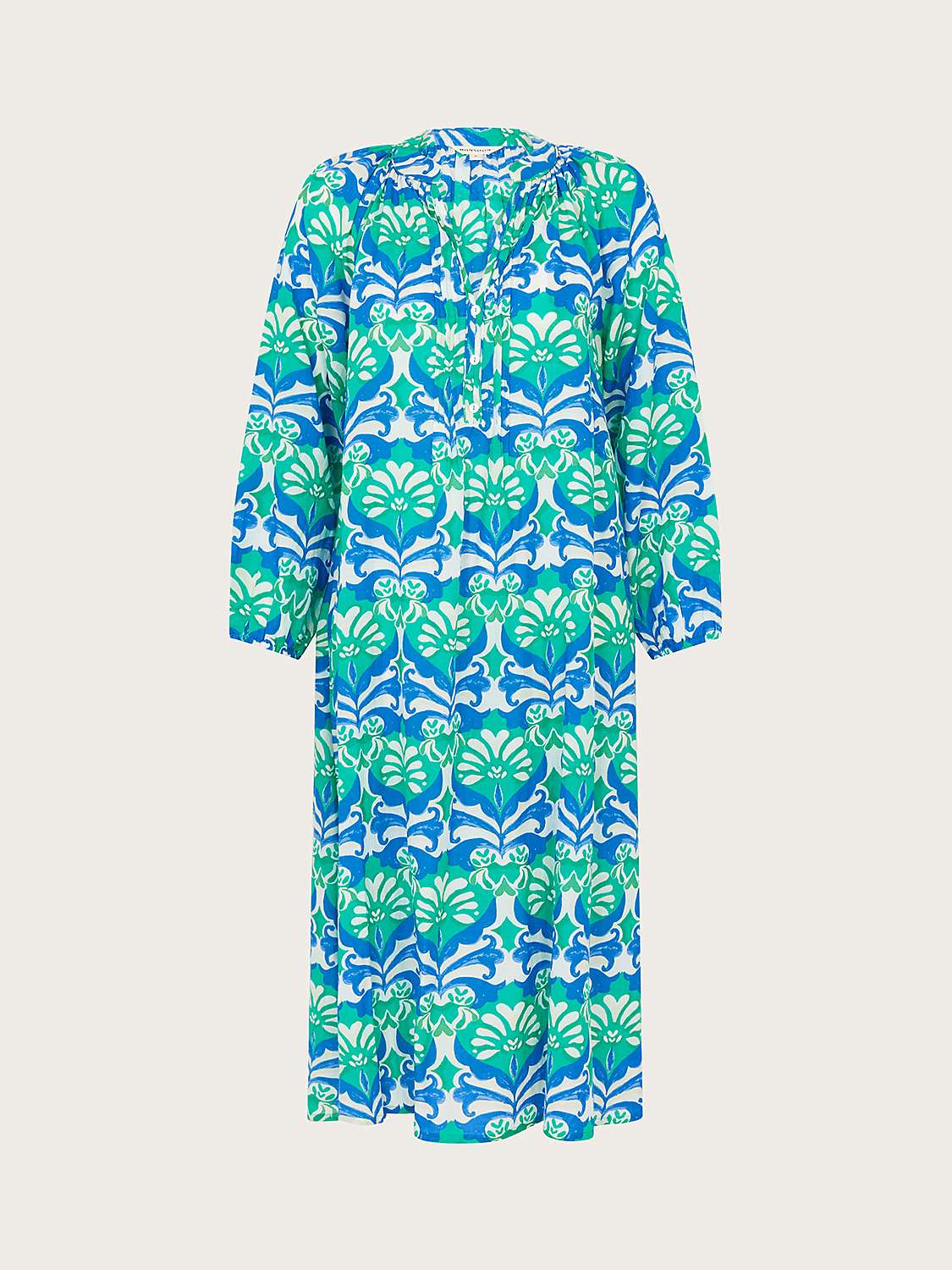 Buy Monsoon Leona Printed Midi Dress, Green Online at johnlewis.com