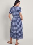 Monsoon Nyla Gingham Midi Dress, Navy