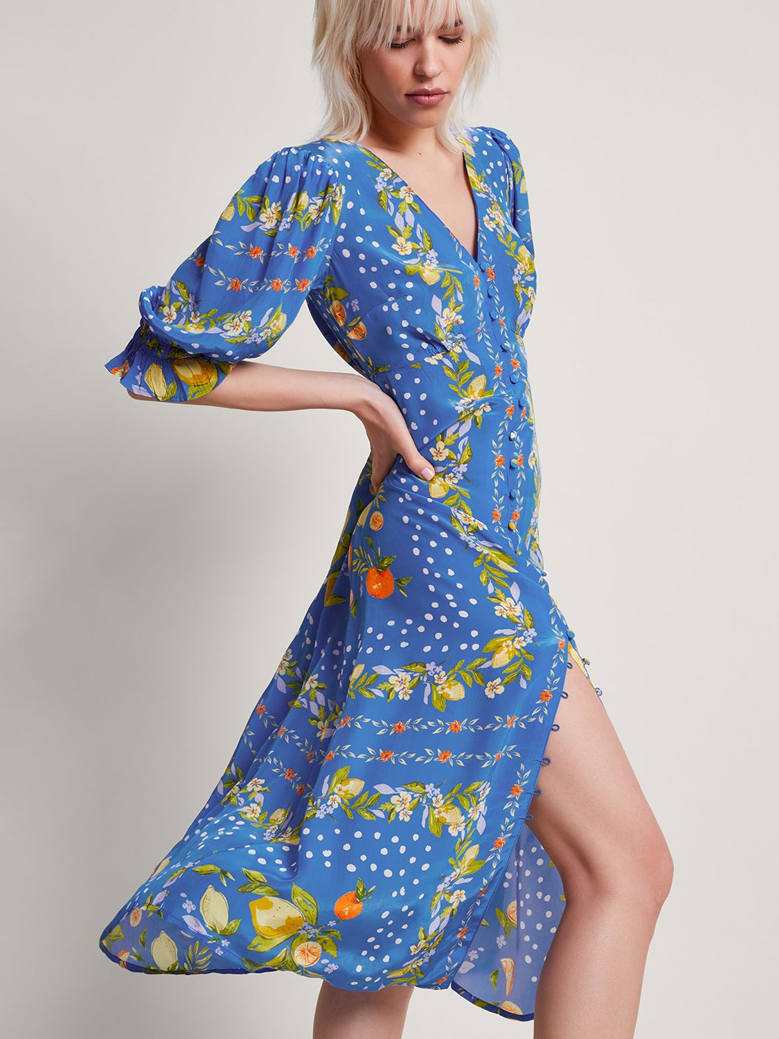 Buy Monsoon Paloma Tea Midi Dress, Blue Online at johnlewis.com