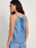Monsoon Lace Embroidery Cami Top, Denim Blue
