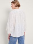 Monsoon Tia Frill Cotton Blouse, White