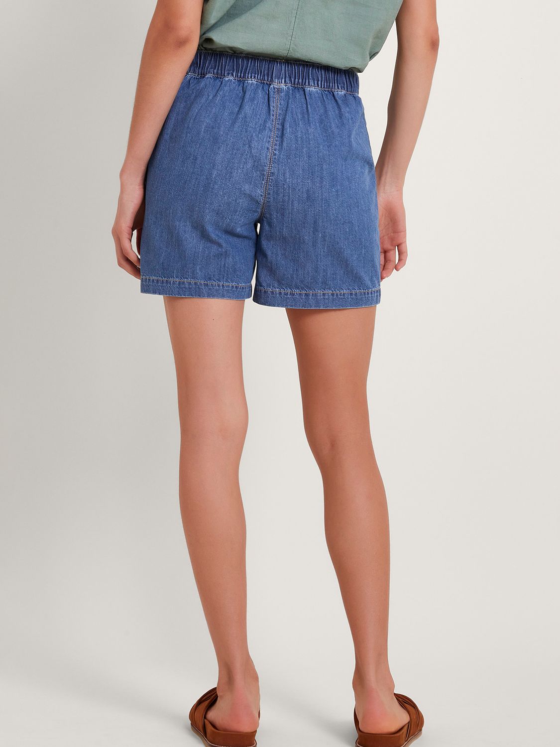 Monsoon Harper Denim Shorts, Blue, S