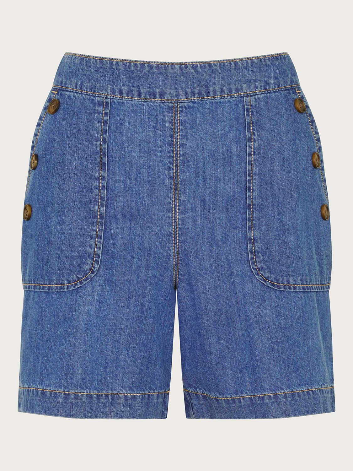 Monsoon Harper Denim Shorts, Blue, S