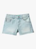Benetton Kids' Denim Shorts, Light Blue