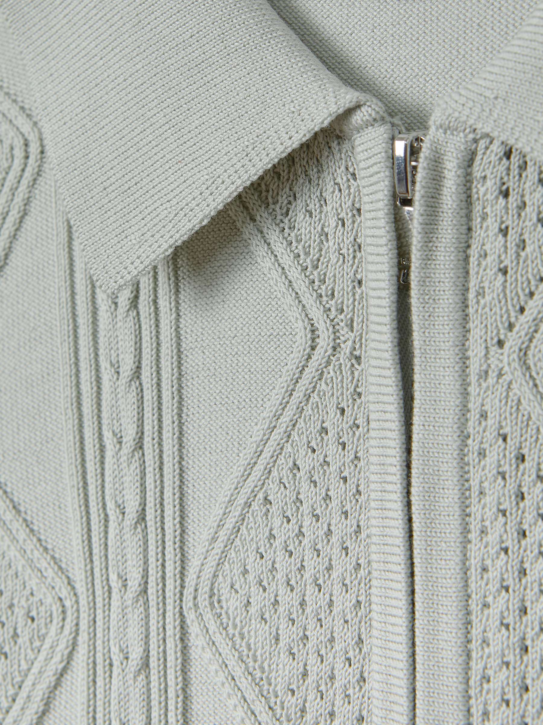 Buy Reiss Tropic Short Sleeve Half Zip Polo Short, Pistachio Online at johnlewis.com