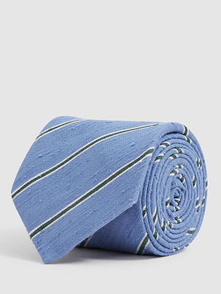 Reiss Ravenna Stripe Silk Blend Tie, Sky Blue
