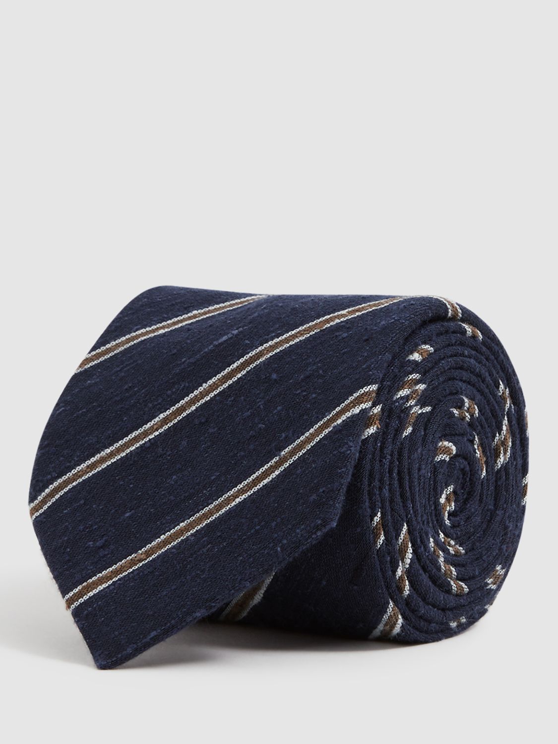 Reiss Ravenna Stripe Silk Blend Tie, Navy