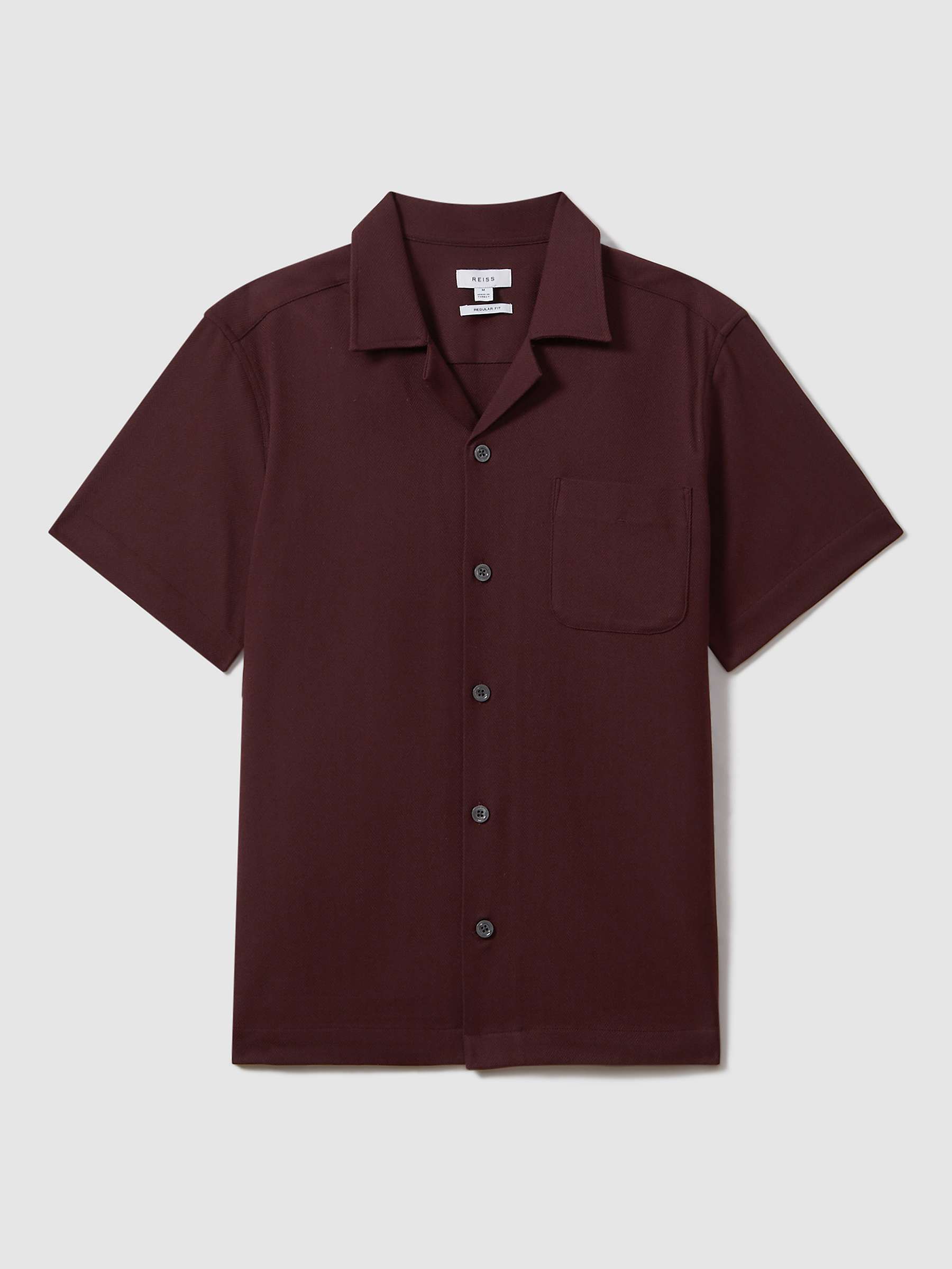 Buy Reiss Nitus Short Sleeve Herringbone Cuban Shirt Online at johnlewis.com