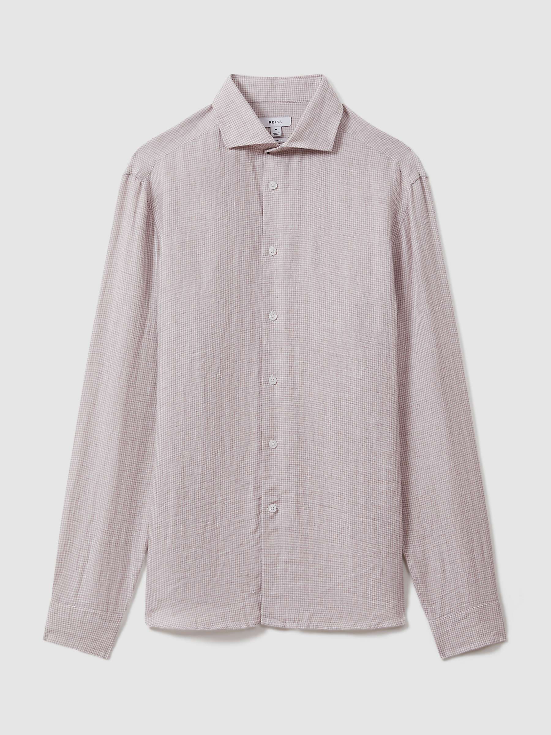 Buy Reiss Ruban Puppytooth Long Sleeve Linen Shirt Online at johnlewis.com