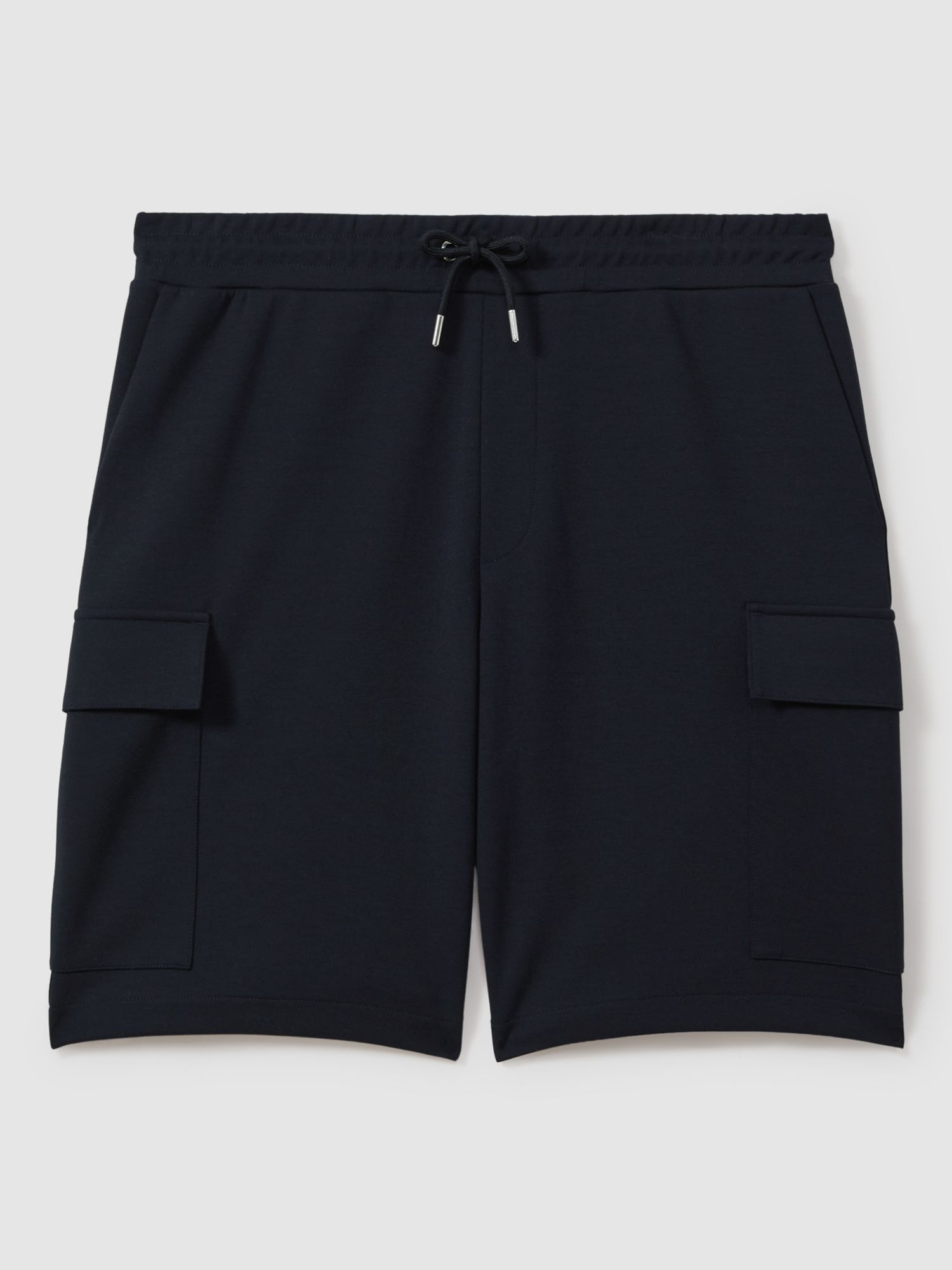 Reiss Oliver Drawstring Cargo Shorts, Navy Blue, XS