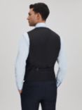 Reiss Klink Check Wool Waistcoat, Navy