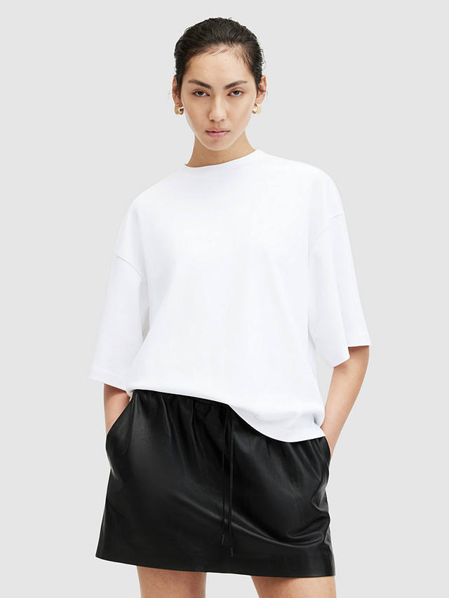 AllSaints Amelie Oversized Organic Cotton T-Shirt, White