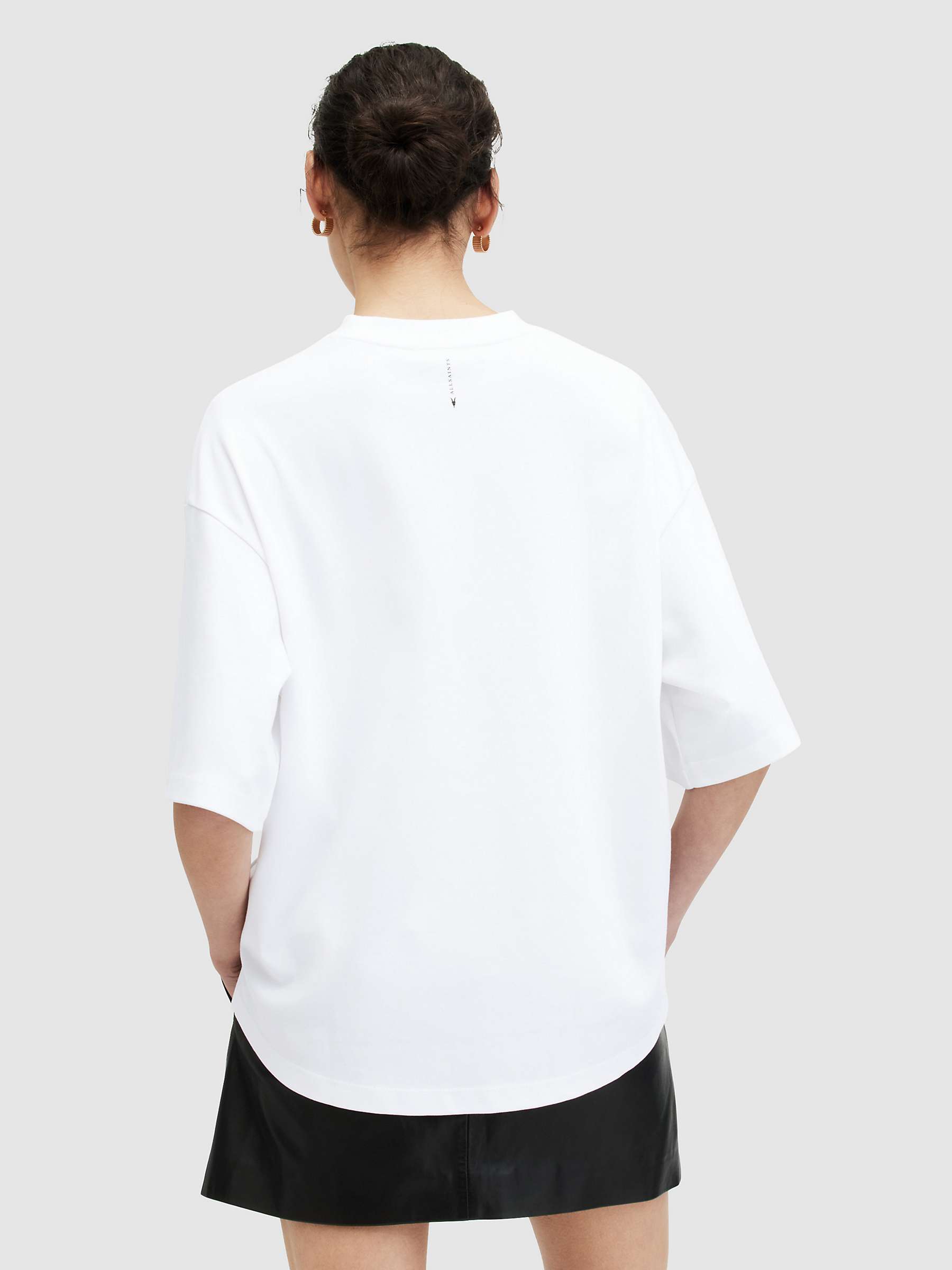 Buy AllSaints Amelie Oversized Organic Cotton T-Shirt, White Online at johnlewis.com