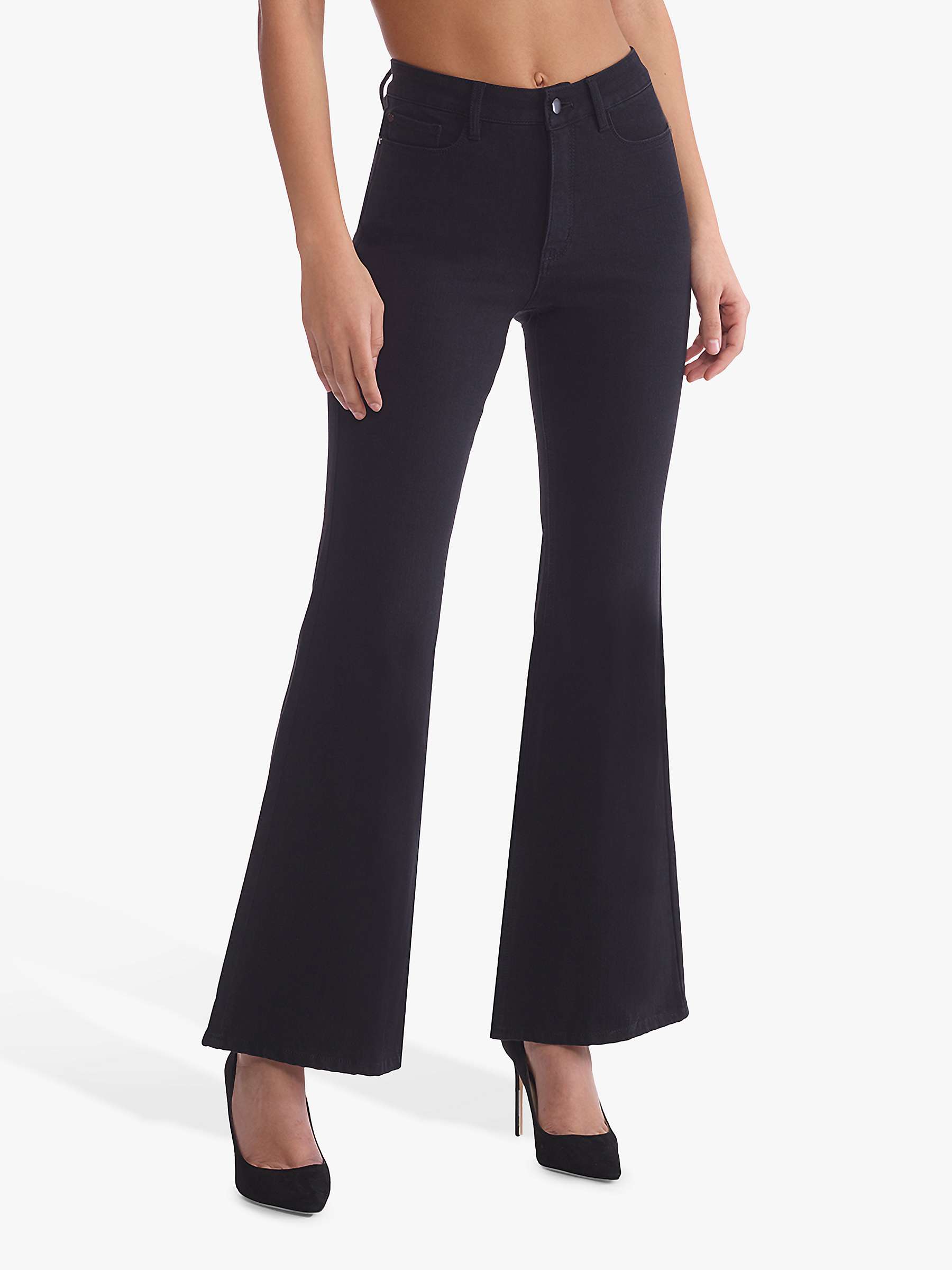 Buy Commando High Rise Flared Jeans, Black Online at johnlewis.com
