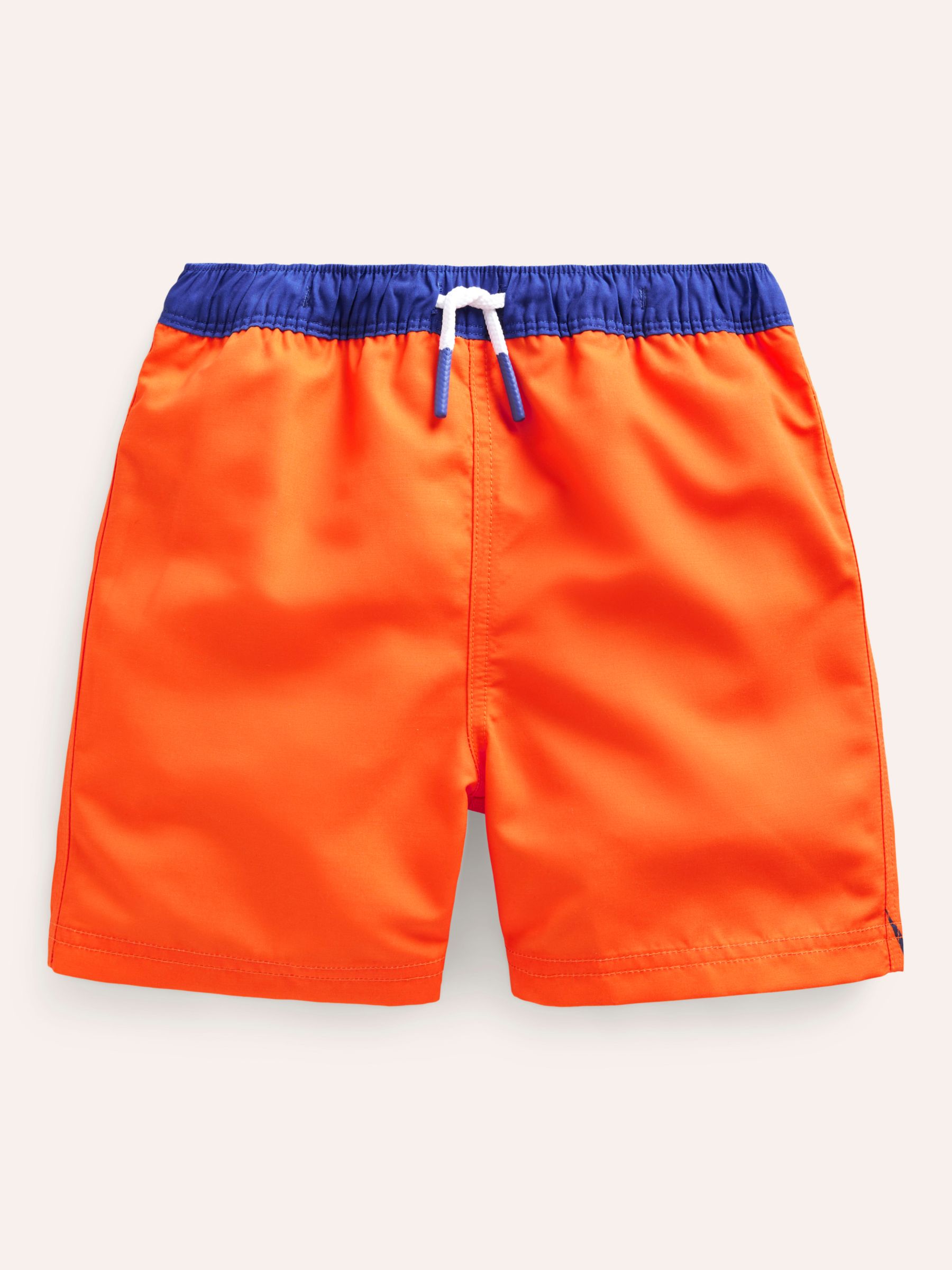 Mini Boden Kids' Tiger Swim Shorts, Mandarin, 2-3 years