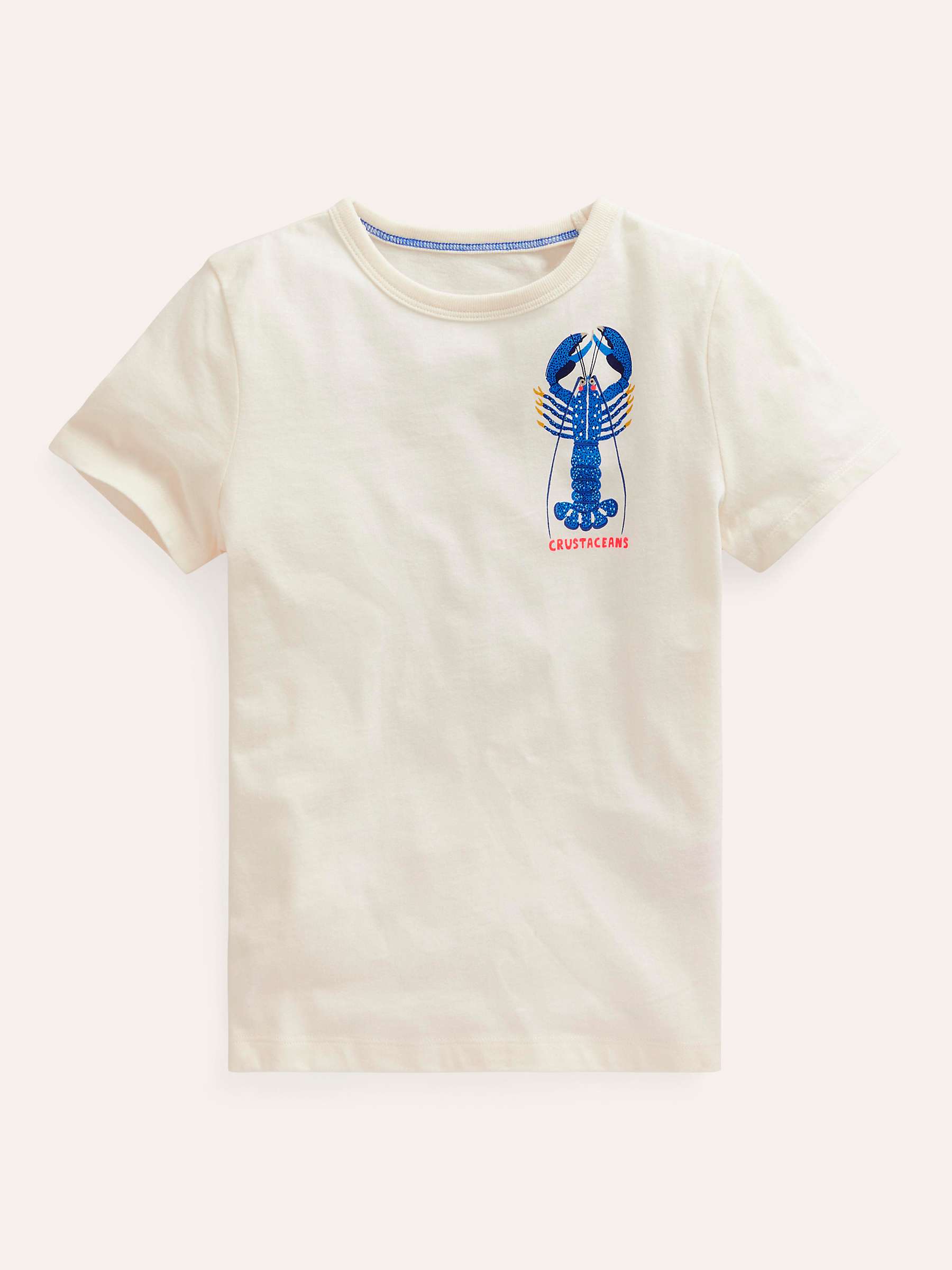 Buy Mini Boden Kids' Sealife Printed Educational T-Shirt, Ivory Crustaceans Online at johnlewis.com