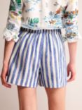 Boden Hampstead Striped Linen Shorts, Blue/Ivory
