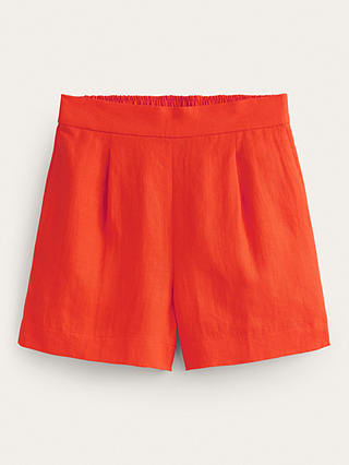Boden Hampstead Linen Shorts, Mandarin Orange