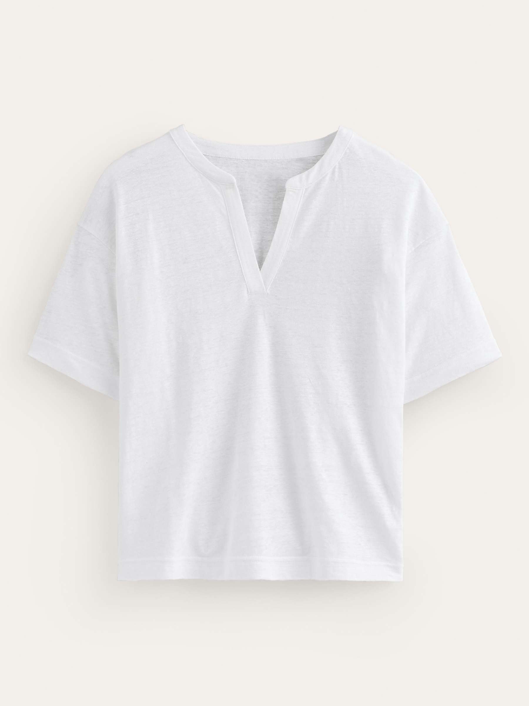 Buy Boden Notch Neck Line T-Shirt, White Online at johnlewis.com