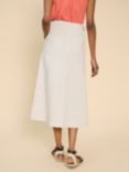 White Stuff Allie Denim Midi Skirt, Light Natural