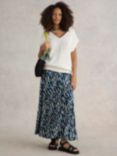 White Stuff Jada Ecovero Maxi Skirt, Navy/Multi