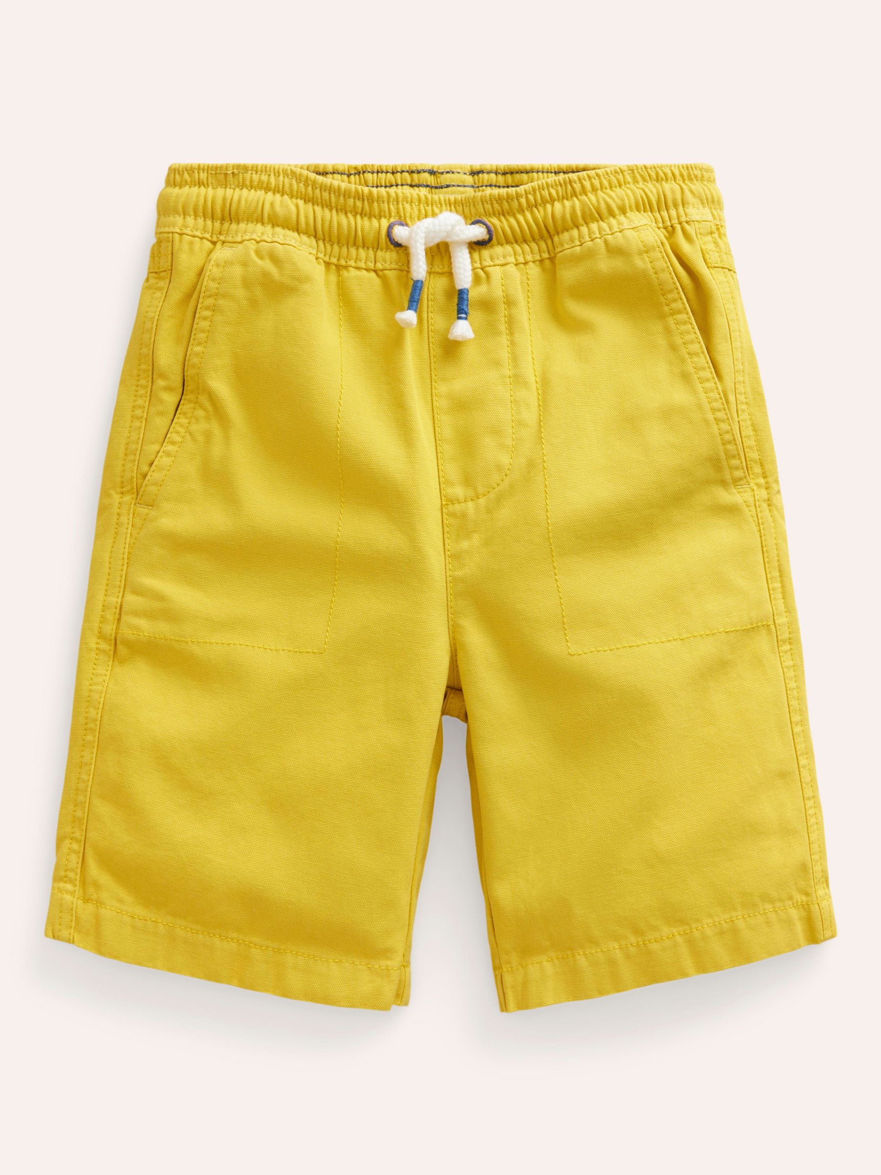 Mini Boden Kids' Pull On Drawstring Shorts, Lemon Yellow, 12-18 months