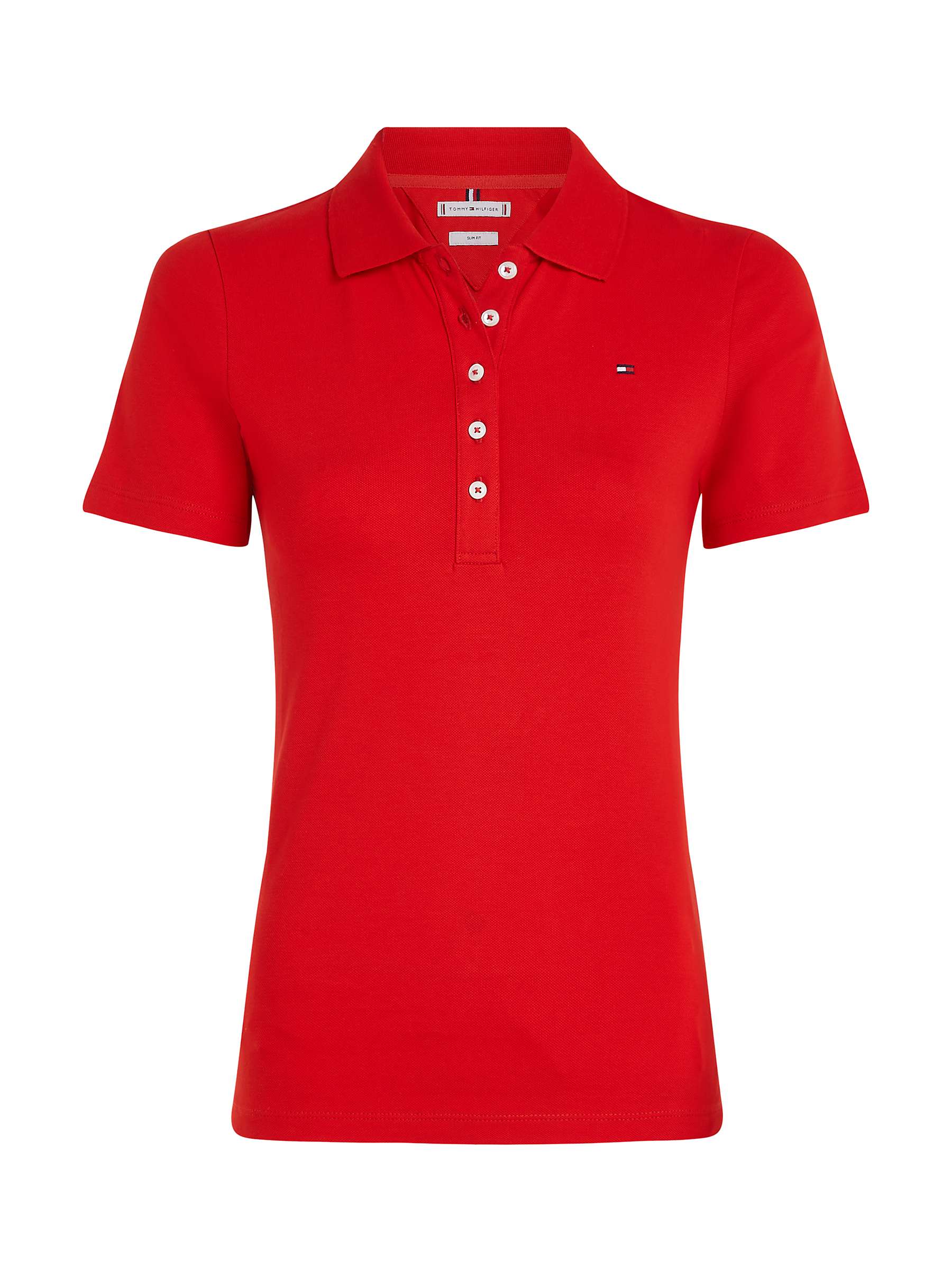 Buy Tommy Hilfiger Slim Pique Polo T-shirt, Red Online at johnlewis.com