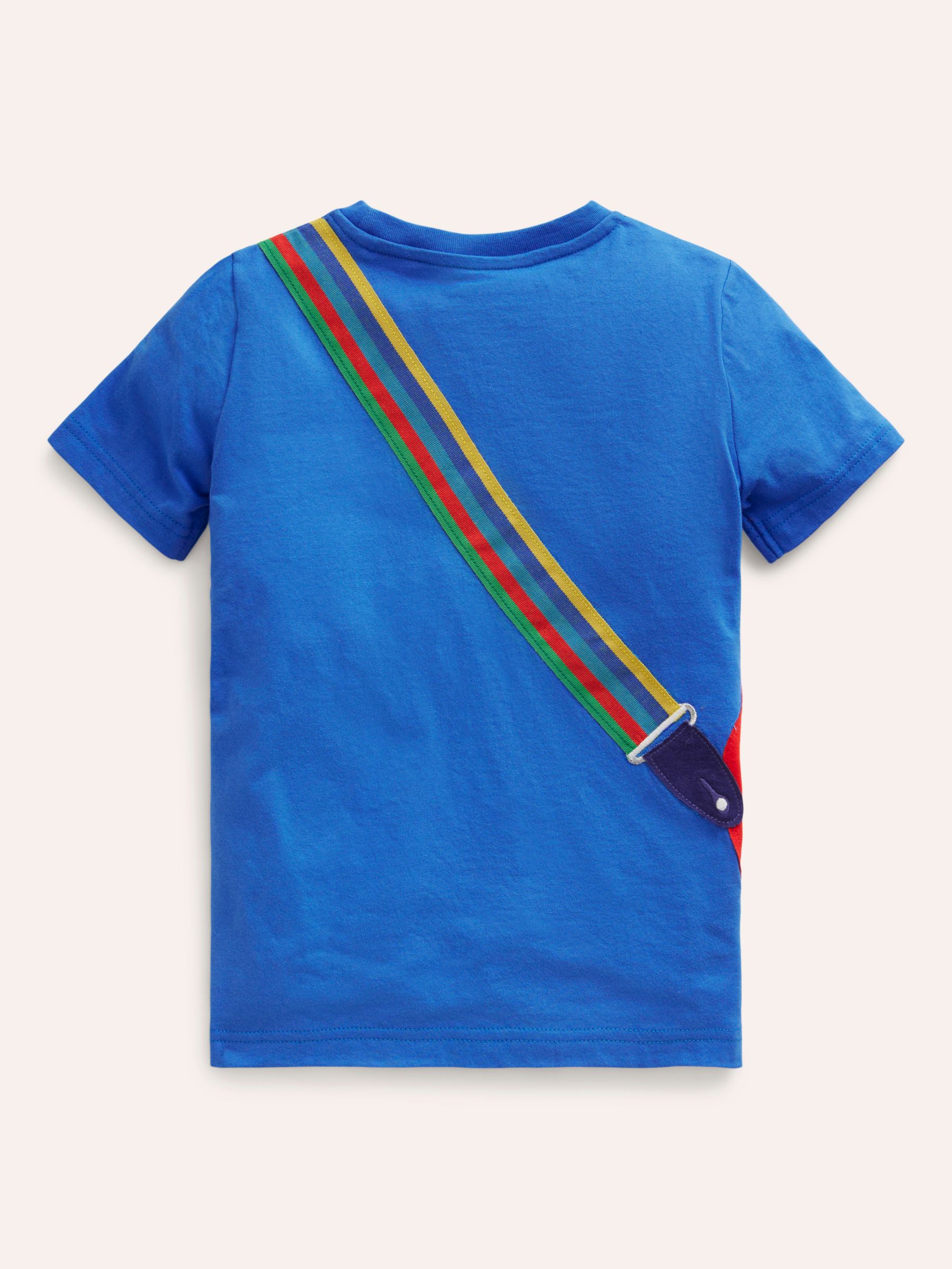 Mini Boden Kids' Guitar Applique T-Shirt, Duck Egg Blue, 2-3 years