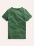 Boden Kids' Chainstitch Crocodile T-Shirt, Green/Multi
