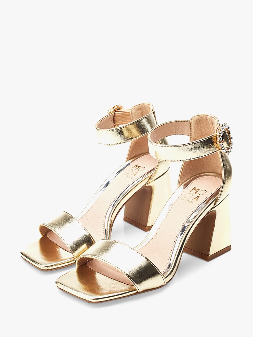 Buy Moda in Pelle Scilla Metallic Block Heel Sandals, Gold Online at johnlewis.com