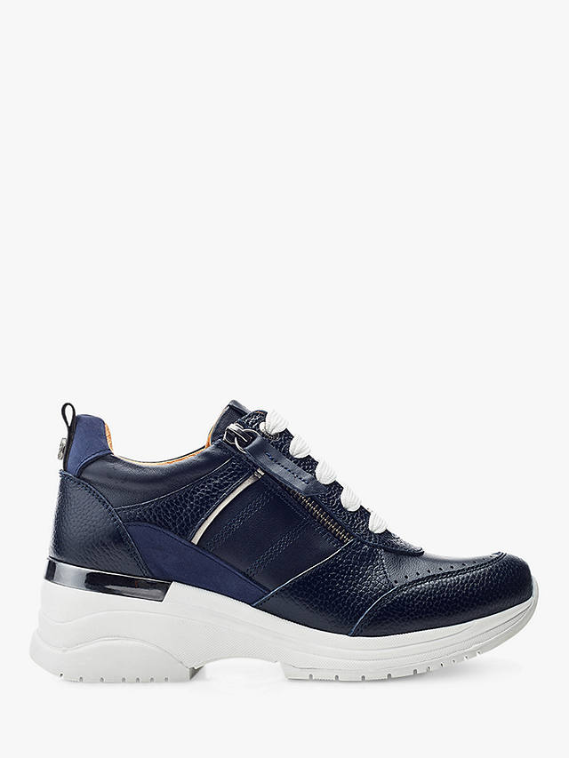 Moda in Pelle Alican Leather Trainers, Navy