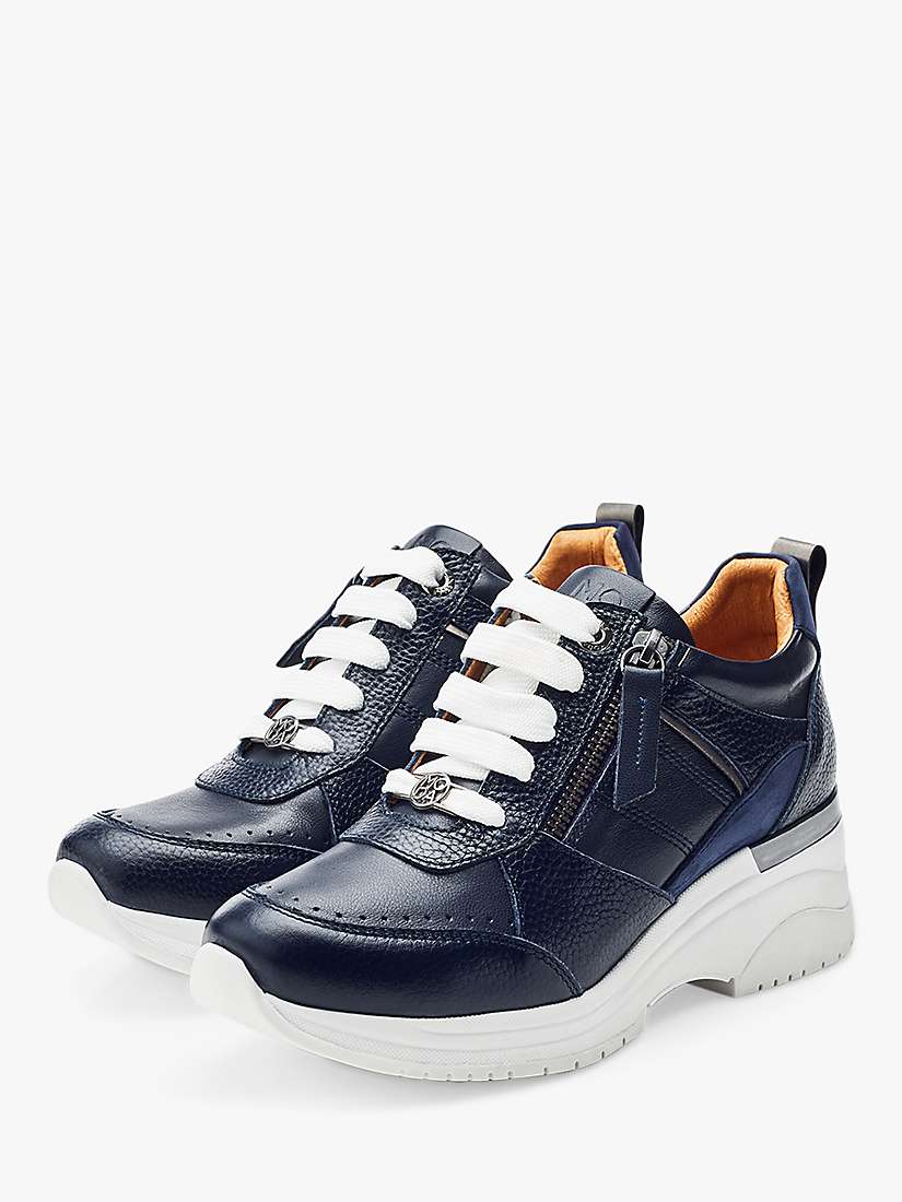 Buy Moda in Pelle Alican Leather Trainers, Navy Online at johnlewis.com