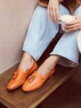Moda in Pelle Ellmia Leather Loafers, Orange