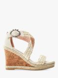 Moda in Pelle Pursuit Woven Strap Cork Wedge Heel Sandals, Natural, Natural