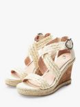 Moda in Pelle Pursuit Woven Strap Cork Wedge Heel Sandals, Natural, Natural