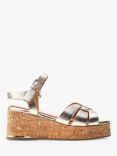Moda in Pelle Poppiee Leather Wedge Heel Sandals, Champagne Gold