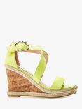 Moda in Pelle Pursuit Cork Wedge Heel Sandals, Lime Green