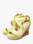 Moda in Pelle Pursuit Cork Wedge Heel Sandals, Lime Green