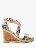 Moda in Pelle Pursuit Snake Effect Cork Wedge Heel Sandals, Multi