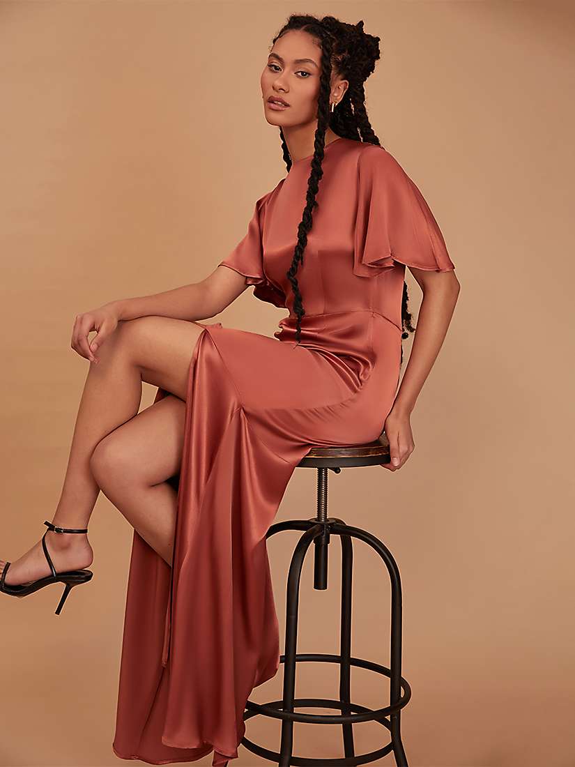 Buy Rewritten Sienna Flutter Sleeve Satin Maxi Dress Online at johnlewis.com