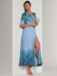 Jolie Moi Peggy Mirrored Floral Print Mesh Maxi Dress