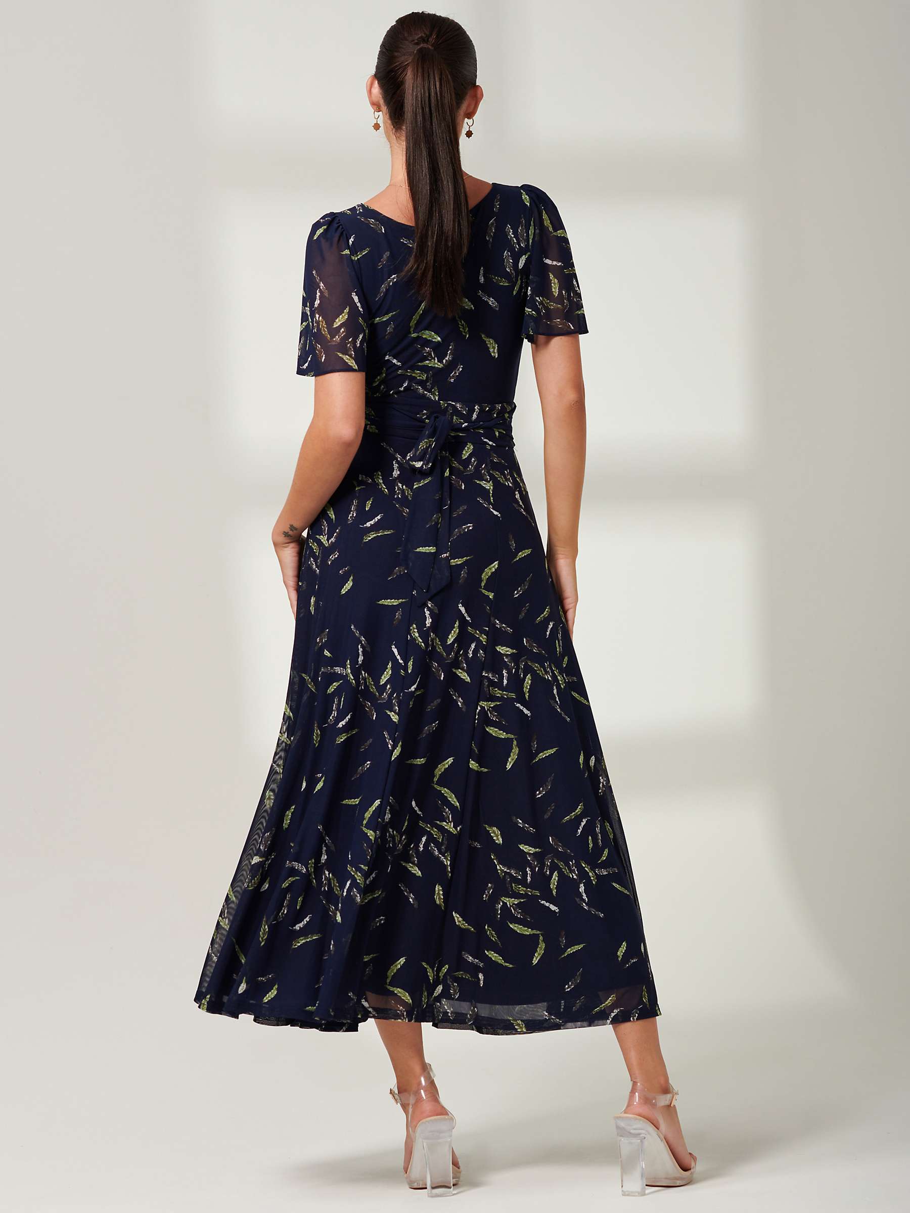 Buy Jolie Moi Elvira Leaf Print Maxi Dress, Navy/Multi Online at johnlewis.com