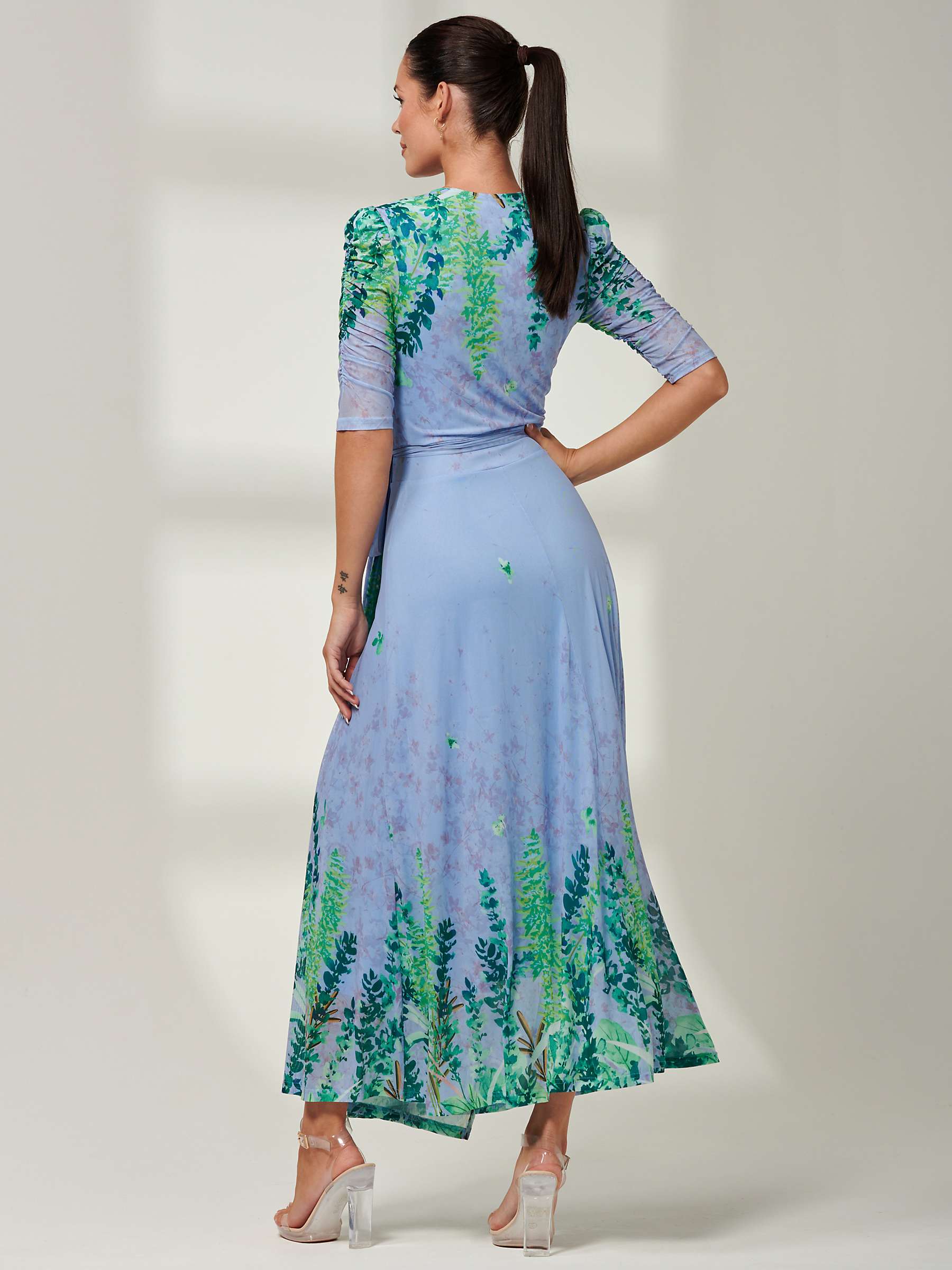 Buy Jolie Moi Kinley Mirrored Leaf Print Maxi Wrap Dress Online at johnlewis.com