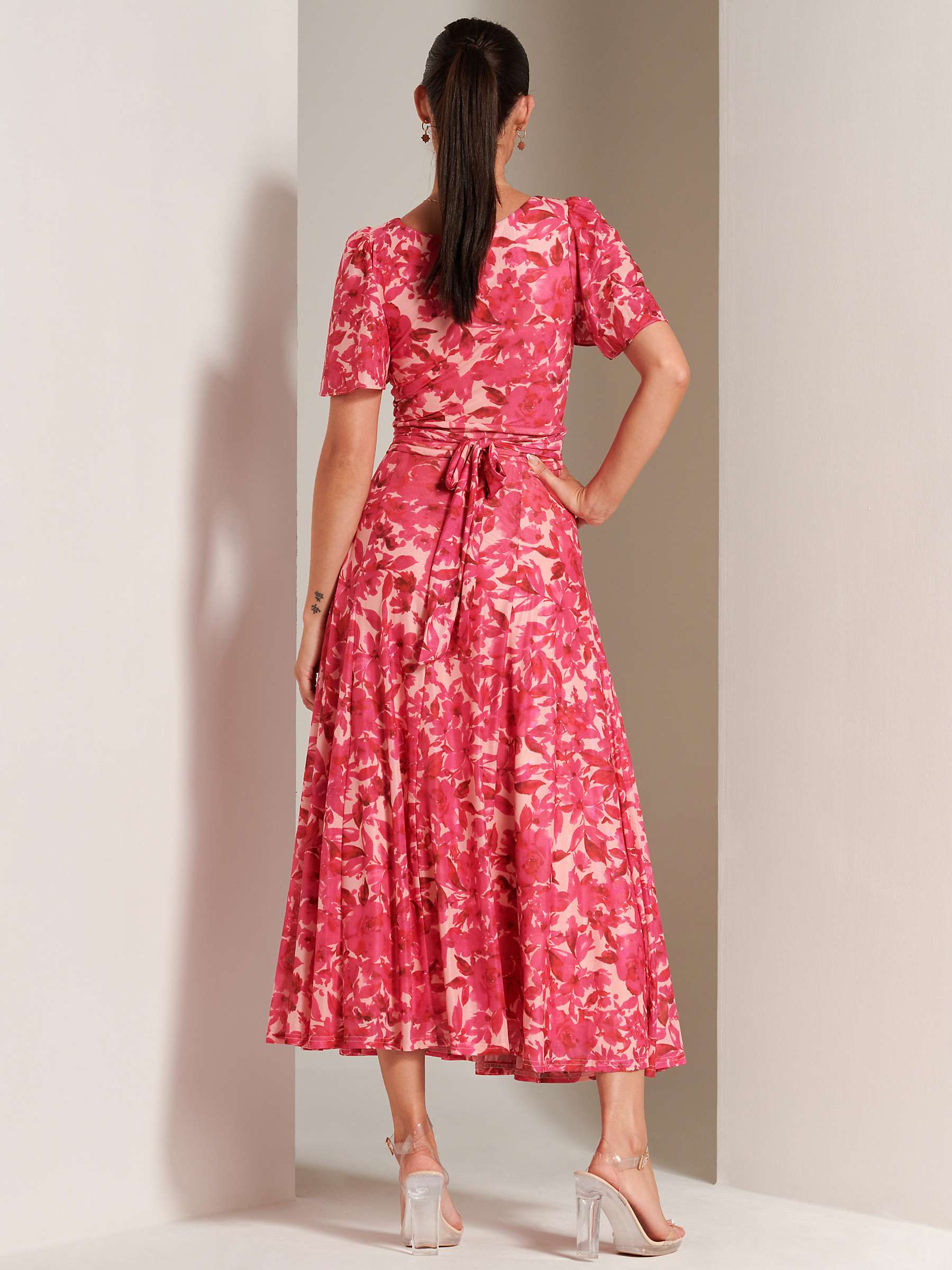 Buy Jolie Moi Elvira Floral Print Maxi Dress, Pink/Multi Online at johnlewis.com