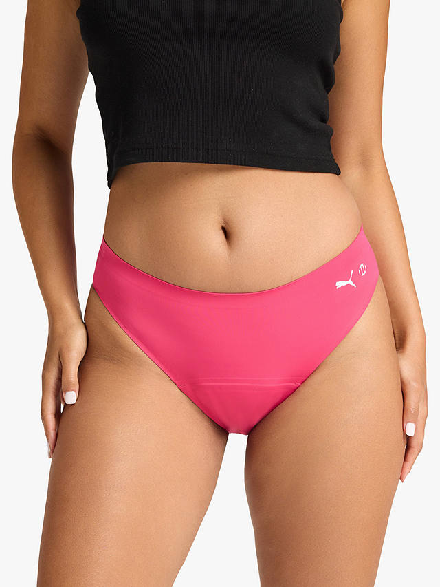 Modibodi x Puma Seamfree Active Bikini Briefs, Garnet Rose Pink