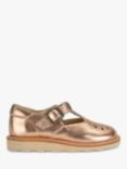 Young Soles Kids' Rosie T-Bar Leather Shoes, Rose Gold