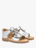 Young Soles Kids' Flo Tassel Detail Leather Sandals, Silver