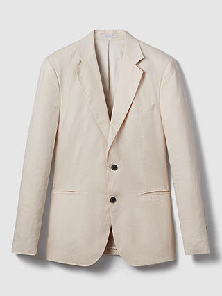 Reiss Kin Linen Tailored Jacket, Stone